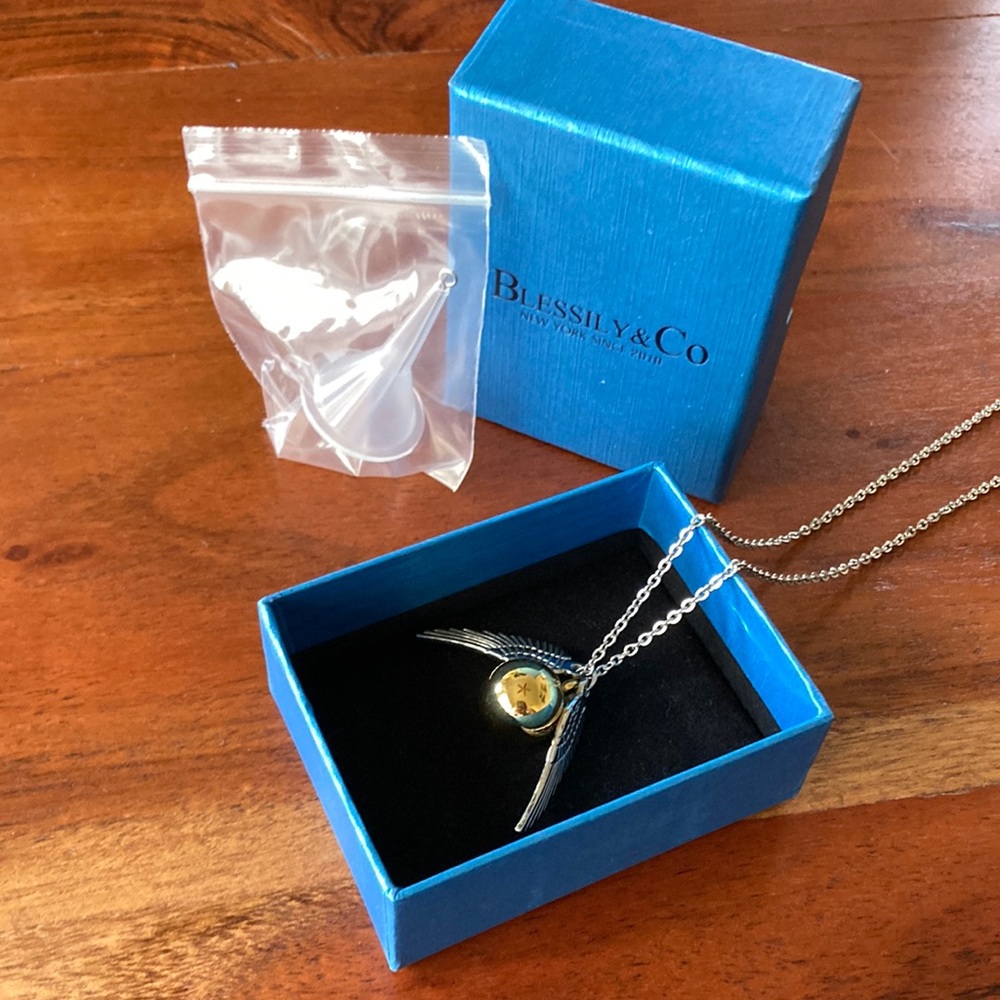 BLESSILY Angel Wing Necklace/Golden Snitch